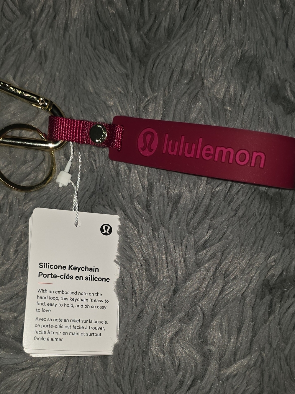 lululemon athletica Silicone Keychain Wrist Strap - Deep Magenta